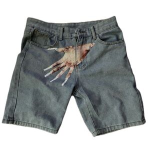 Graphic Denim Shorts